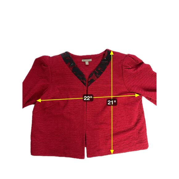 NWT Maya Brooke Red/Black 2 Piece Dress Suit Lace Trim Blazer Set Womens Size 16 - Picture 15 of 16